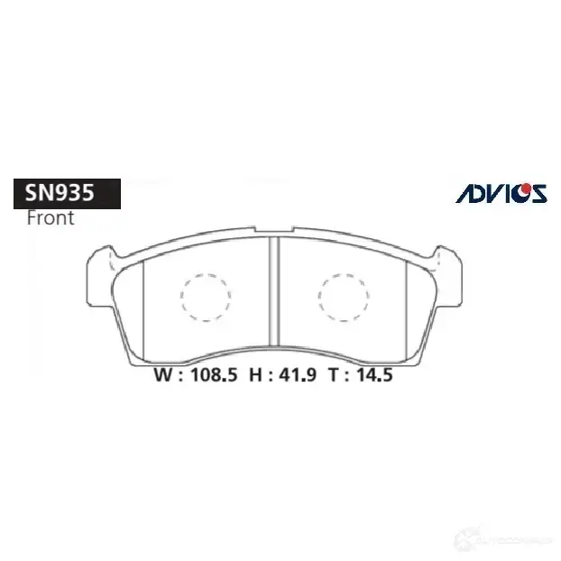 Тормозные колодки дисковые, комплект ADVICS SN935 WSGA R 1420567763 изображение 0