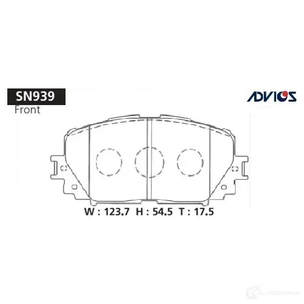 Тормозные колодки дисковые, комплект ADVICS DV1K I SN939 1420567766