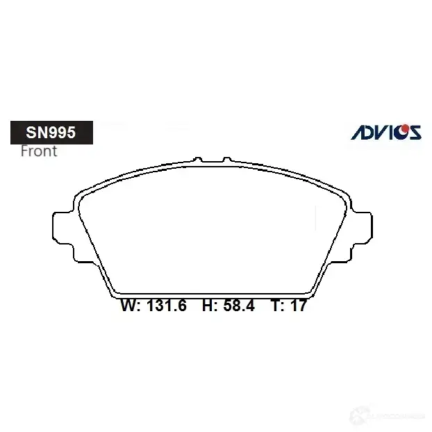 Тормозные колодки дисковые, комплект ADVICS D FF28D SN995 1420568232