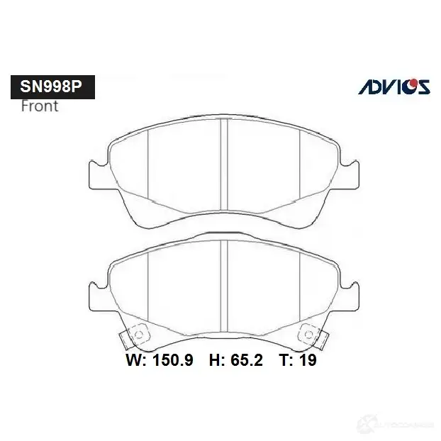 Тормозные колодки дисковые, комплект ADVICS P4RONW I 1420568235 SN998P изображение 0