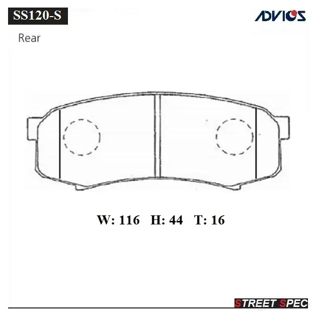Тормозные колодки дисковые, комплект ADVICS 1424461174 SS120-S DMBOV SK изображение 0