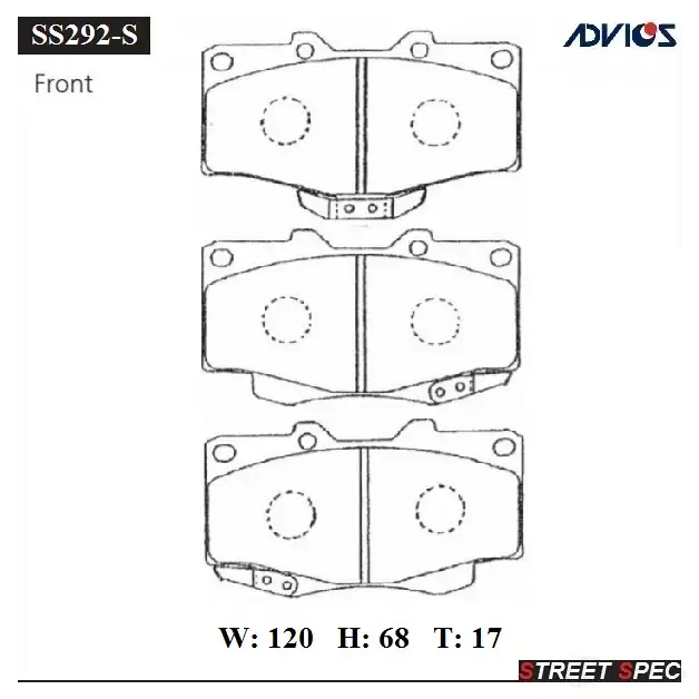 Тормозные колодки дисковые, комплект ADVICS SS292-S 1424461196 ASQ RIC8 изображение 0