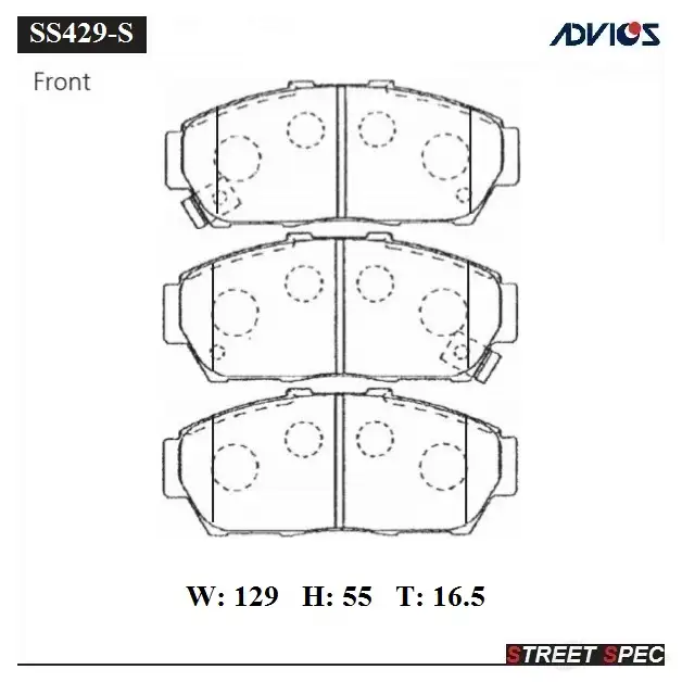 Тормозные колодки дисковые, комплект ADVICS SS429-S 1420569257 T9Q 1Y изображение 0