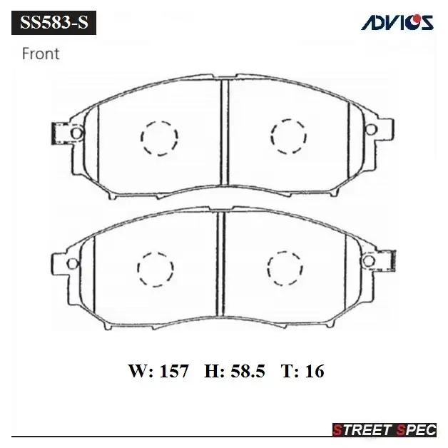 Тормозные колодки дисковые, комплект ADVICS SS583-S 6ET 01EB 1420569261 изображение 0