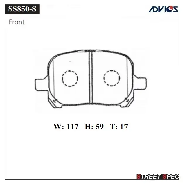 Тормозные колодки дисковые, комплект ADVICS 1420569098 SS850-S M 7WQE изображение 0