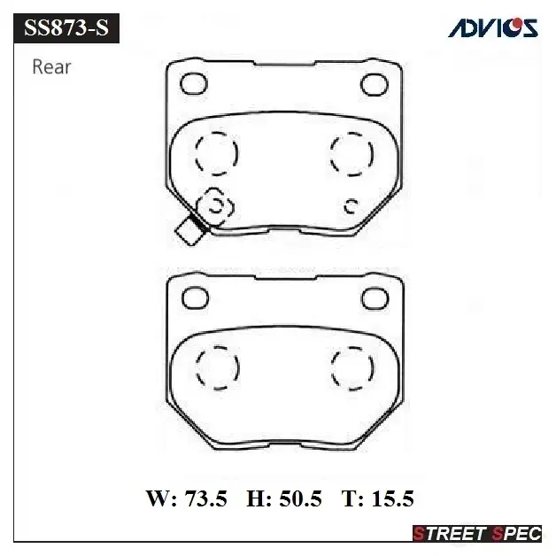 Тормозные колодки дисковые, комплект ADVICS AHTW 5Q 1420570452 SS873-S