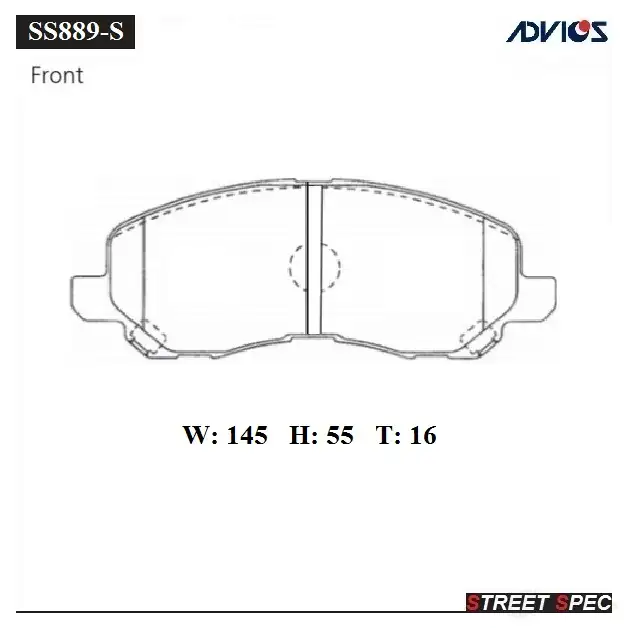 Тормозные колодки дисковые, комплект ADVICS SS889-S LO8Y HU 1424461280 изображение 0