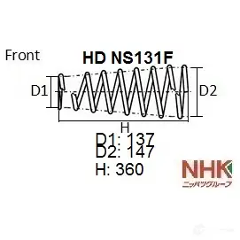 Пружина подвески усиленная heavy duty (hd) NHK HD NS131F NSF3 U6 1439704343 изображение 0