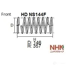 Пружина подвески усиленная heavy duty (hd) (кратность 2шт.) NHK HD NS144F 1439704531 Y PPZIC изображение 0