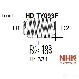 Пружина подвески усиленная heavy duty (hd) NHK HD TY093F 1439705000 ZCY MU изображение 0