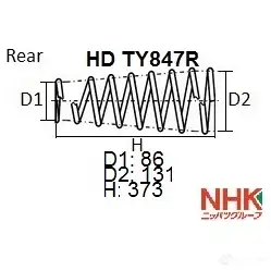Пружина подвески усиленная heavy duty (hd) NHK HDTY847R 1439707454 9OOG 68