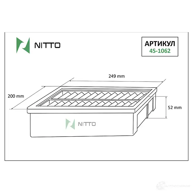 Фильтр воздушный NITTO 4S-1062 1420568332 WS MA7P изображение 0