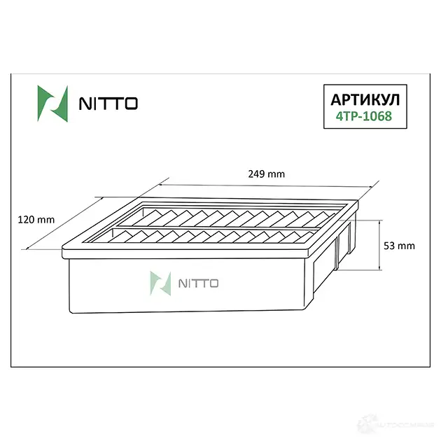 Фильтр воздушный NITTO J 138M 4TP-1068 1420568380 изображение 0