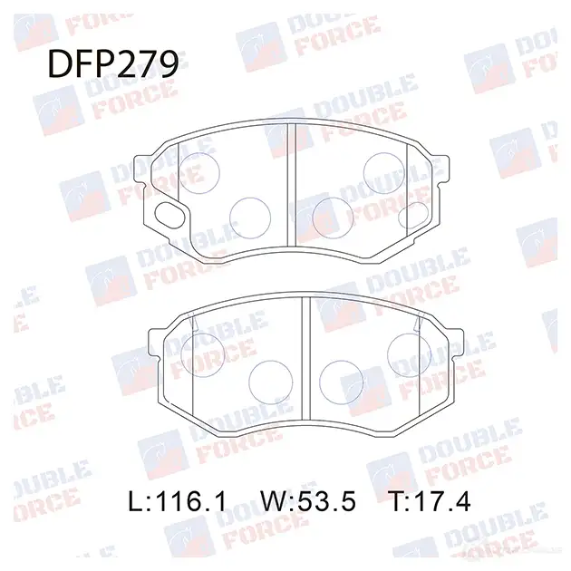 Дисковые тормозные колодки DOUBLE FORCE DFP279 1420567249 1GKY C30