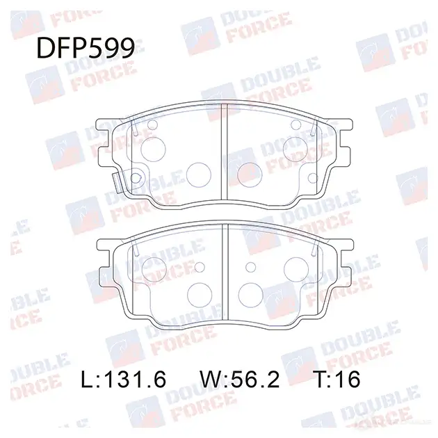 Дисковые тормозные колодки DOUBLE FORCE 1420567364 DFP599 JT L338V