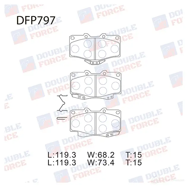 Дисковые тормозные колодки DOUBLE FORCE DFP797 W JBYKR 1420567384