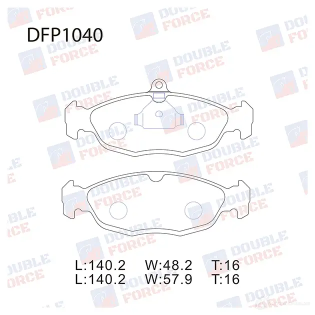 Дисковые тормозные колодки DOUBLE FORCE 1420567782 RE UXW DFP1040