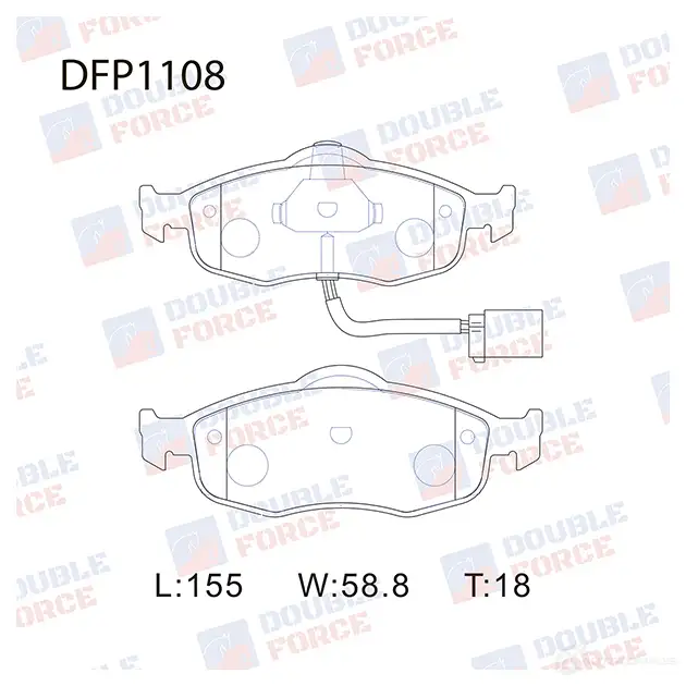 Дисковые тормозные колодки DOUBLE FORCE G H5FIN8 DFP1108 1420569635