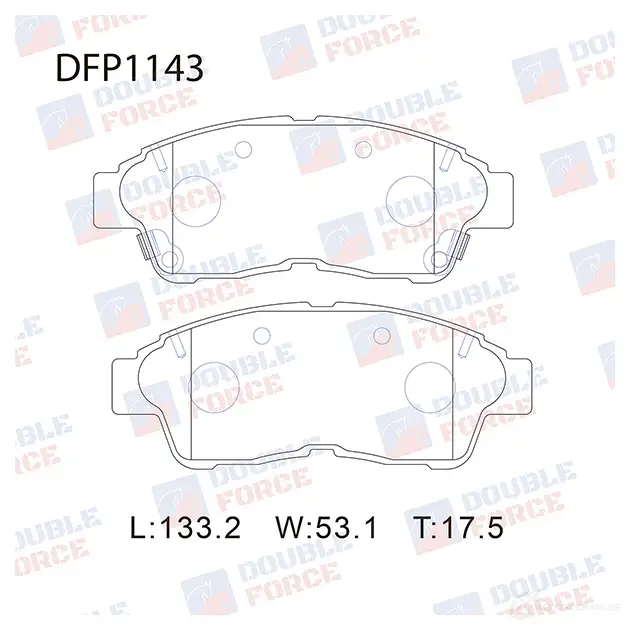 Дисковые тормозные колодки DOUBLE FORCE DFP1143 1420567232 4US ABY5 изображение 0