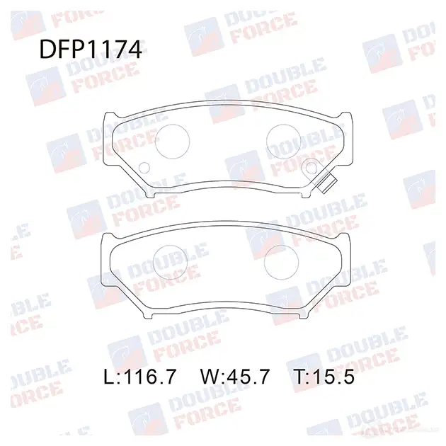 Дисковые тормозные колодки DOUBLE FORCE DFP1174 1420567236 H RIZ35E изображение 0