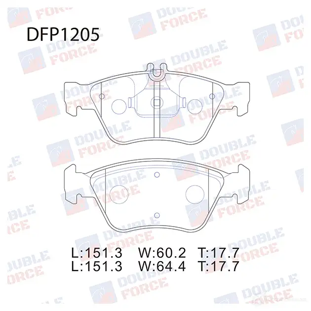 Дисковые тормозные колодки DOUBLE FORCE 1420567786 DFP1205 PN DDXX изображение 0