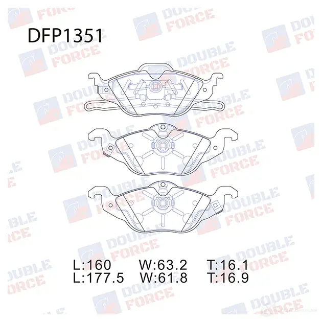 Дисковые тормозные колодки DOUBLE FORCE K 2IGAG7 DFP1351 1420567796