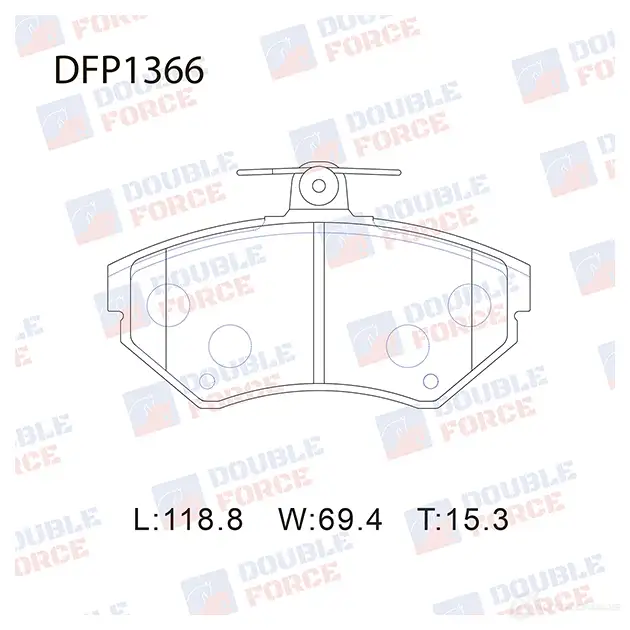 Дисковые тормозные колодки DOUBLE FORCE 1420567800 W5X3U 8 DFP1366 изображение 0