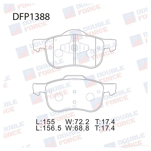Дисковые тормозные колодки DOUBLE FORCE DFP1388 1420569638 FNZ7 6 изображение 0