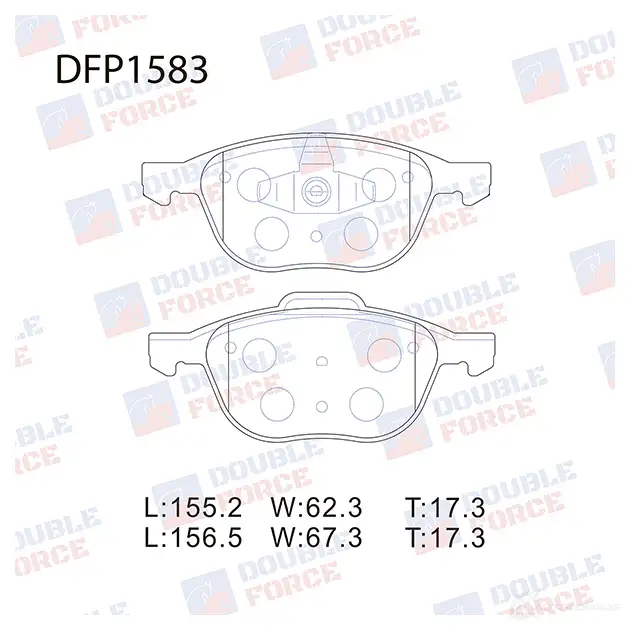 Дисковые тормозные колодки DOUBLE FORCE 1420573467 HH ZEW DFP1583 изображение 0