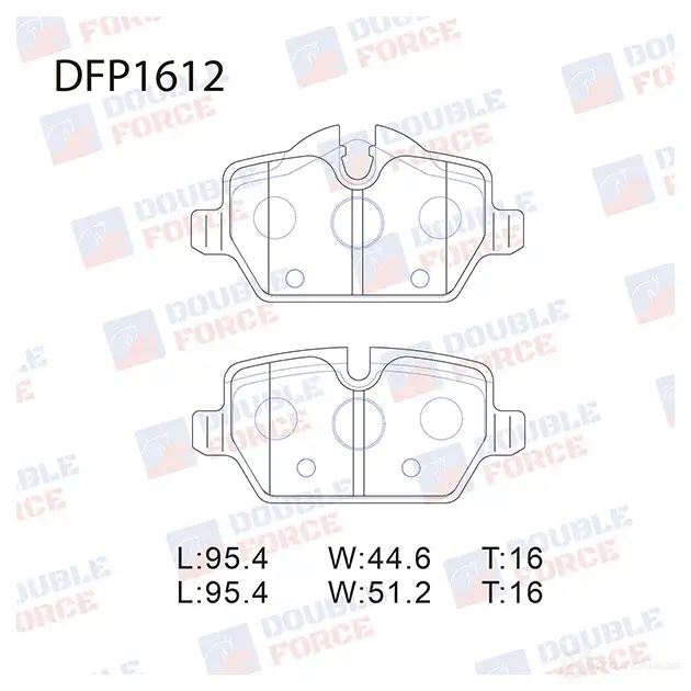 Дисковые тормозные колодки DOUBLE FORCE 1420567816 DFP1612 P3 AKC изображение 0