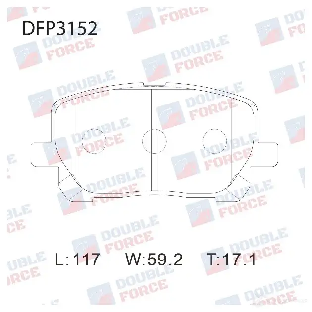 Дисковые тормозные колодки DOUBLE FORCE DFP3152 1420567260 BW RYN изображение 0