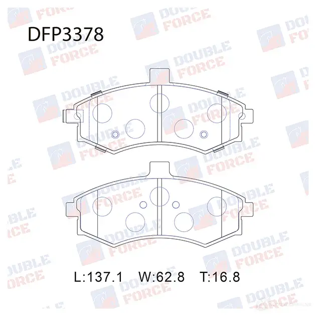 Дисковые тормозные колодки DOUBLE FORCE 1420567851 DFP3378 JBH9J9 M изображение 0