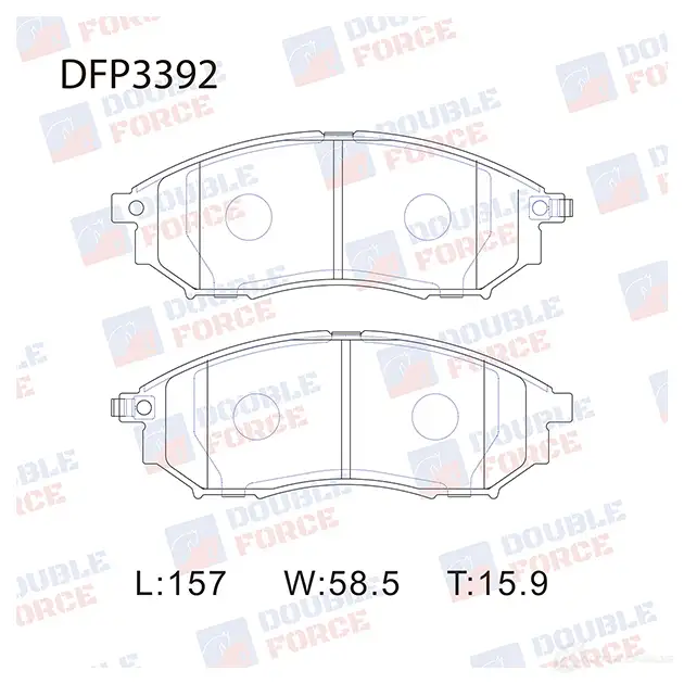 Дисковые тормозные колодки DOUBLE FORCE DFP3392 H3 V35 1420567326 изображение 0