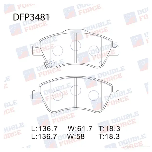 Дисковые тормозные колодки DOUBLE FORCE D5G W4 1439707627 DFP3481 изображение 0