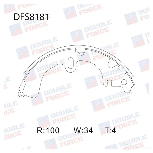 Барабанные тормозные колодки DOUBLE FORCE 1420569150 DFS8181 00X PU изображение 0