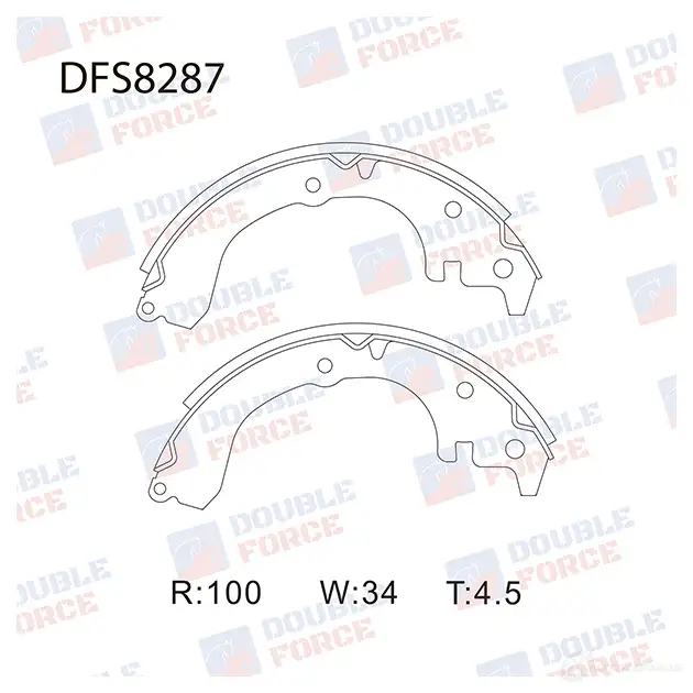 Барабанные тормозные колодки DOUBLE FORCE 1439707625 D G3BX DFS8287