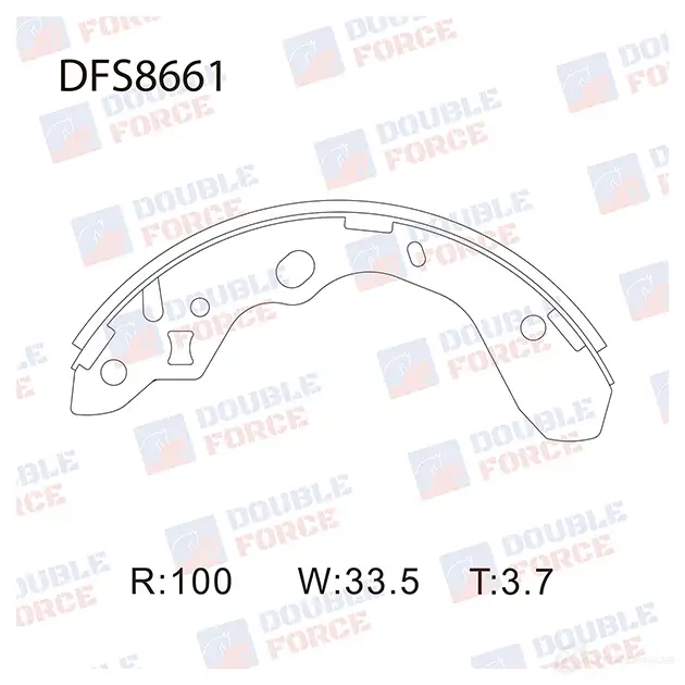 Барабанные тормозные колодки DOUBLE FORCE D3KP 8D 1420570018 DFS8661 изображение 0