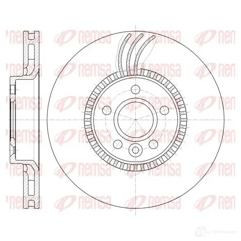 Тормозной диск KAWE 2314184 DCA6128010 BD M7469.20 61280 10