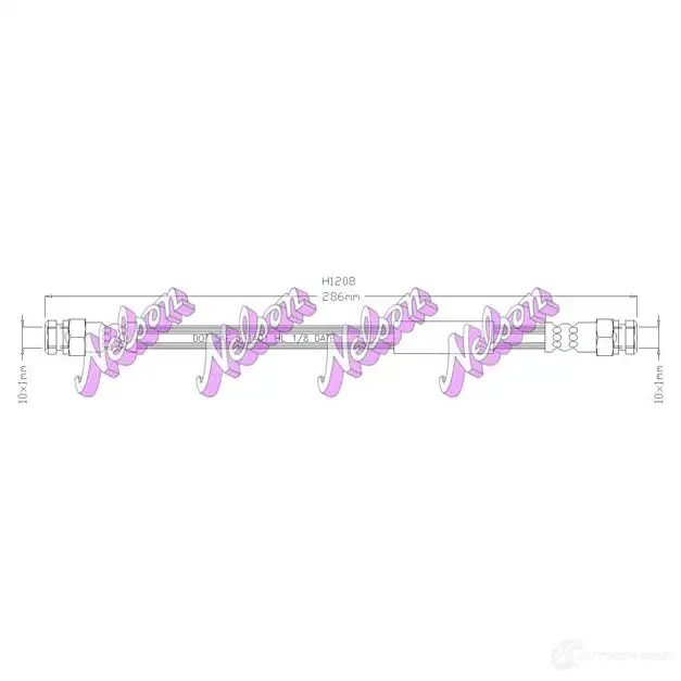 Тормозной шланг KAWE 2333228 H1208 UMDB FN9 изображение 0