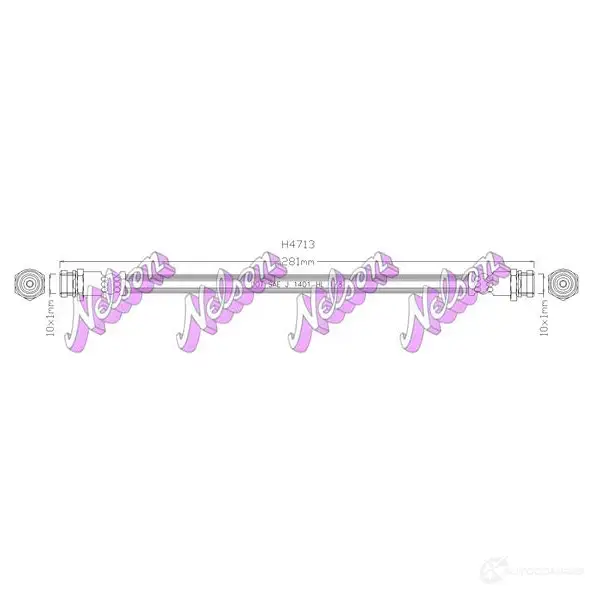 Тормозной шланг KAWE 2334167 UO5E F3 H4713 изображение 0