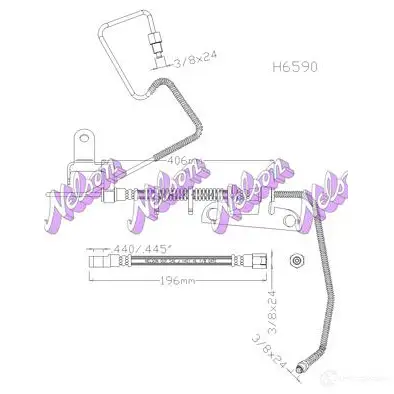 Тормозной шланг KAWE VQ E9XM 2335243 H6590 изображение 0
