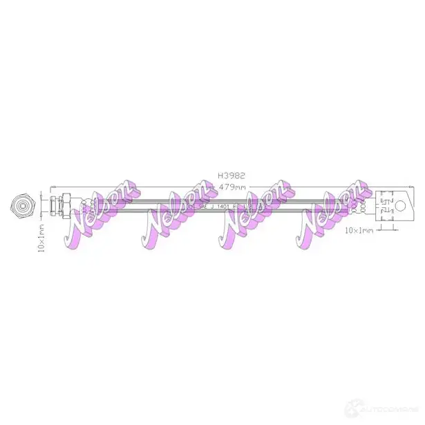 Тормозной шланг KAWE H 23E0 H3982 2333682
