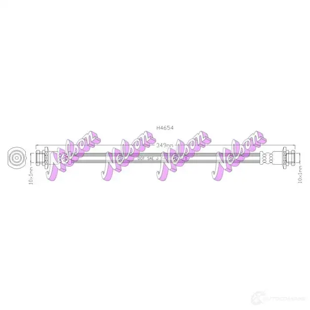 Тормозной шланг KAWE H4654 2334124 7STT CL3