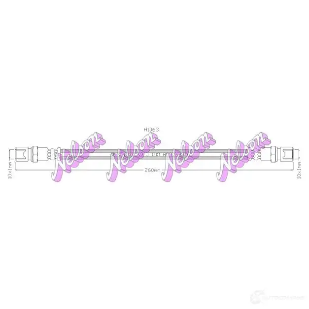 Тормозной шланг KAWE XW53 XSD H1063 2333202
