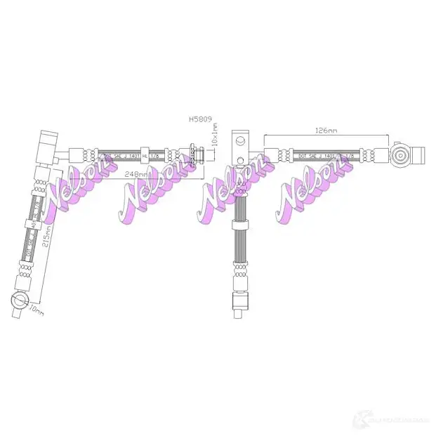 Тормозной шланг KAWE H5809 2334792 HQQNU 9G