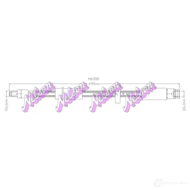 Тормозной шланг KAWE H6080 FUW FIB 2334992