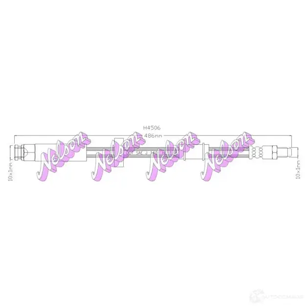 Тормозной шланг KAWE H4506 2333985 V3JA2 N