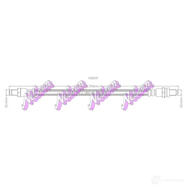 Тормозной шланг KAWE H6019 H QHJZ 2334963 изображение 0