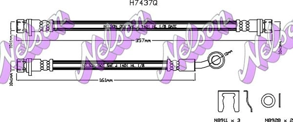 Тормозной шланг KAWE E6336 T H7437Q 2336153 изображение 0