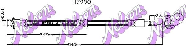 Тормозной шланг KAWE H7998 4V U0G 1424806463